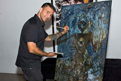 Artist at Screamfest Live Painting